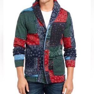 Levi's Men's Paisley Patchwork Cardigan Sweater Outerwear Jacket Sz XL